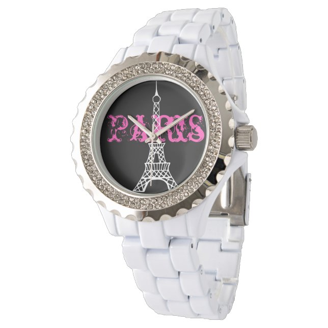 Eleganter Eiffelturm Paris Frauenwache Armbanduhr (Schrägansicht)
