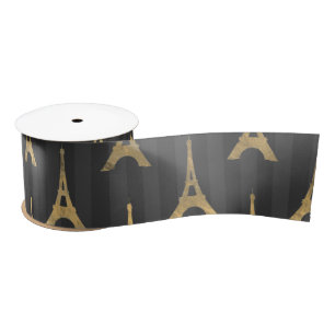 Eleganter Eiffelturm Paris Schwarz Gold Chic Luxus Satinband