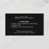 Eleganter Eigentümer kleiner Unternehmen 2 Seiten Visitenkarte (Rückseite)