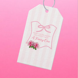 Eleganter Ein-Bogen-Blumen-1.-Geburtstag Geschenkanhänger