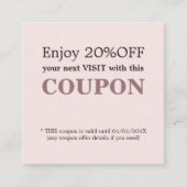 Eleganter Einfache Pastel Schönheitssalon Discount Rabattkarte (Vorderseite)