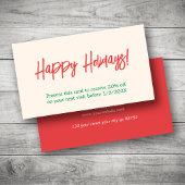 Eleganter Einfache Red Green Holiday Coupon