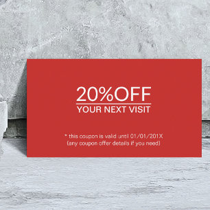 Eleganter Einfache Red White Beauty Salon Coupon