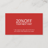 Eleganter Einfache Red White Beauty Salon Coupon (Vorderseite)