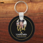 Eleganter einfacher Abschluss Gold Cap Danke Scrip Schlüsselanhänger (Vorderseite)