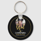 Eleganter einfacher Abschluss Gold Cap Danke Scrip Schlüsselanhänger (Rückseite)