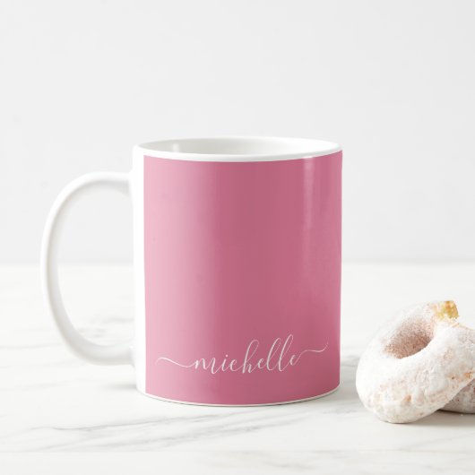 Eleganter einfacher benutzerdefinierter Text Name Kaffeetasse (Mit Donut)