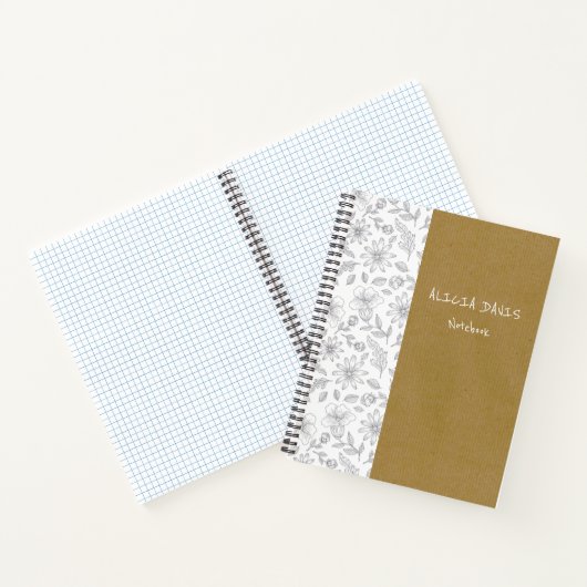 Eleganter einfacher Blume Kraft Hintergrund Notizblock (Innenseite)