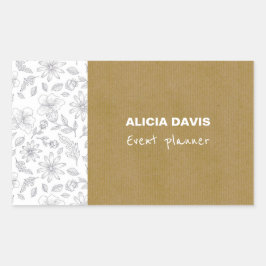 Eleganter einfacher Blume Kraft Hintergrund Rechteckiger Aufkleber