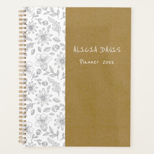Eleganter einfacher Blume Kraft Hintergrund unberü Planer (Vorderseite)