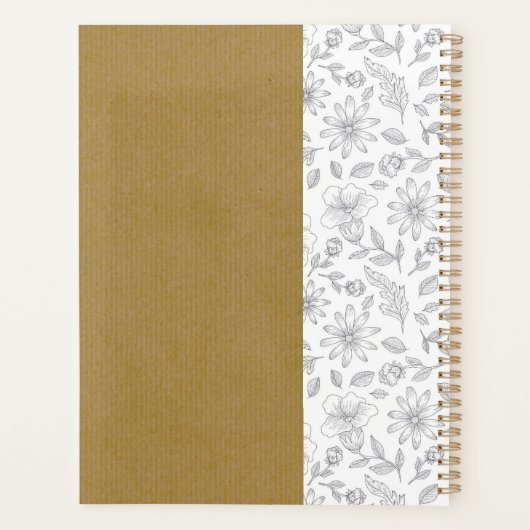 Eleganter einfacher Blume Kraft Hintergrund unberü Planer (Rückseite)