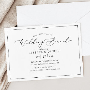 Eleganter einfacher Calligrafy Wedding Brunch Einladung