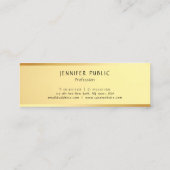 Eleganter, einfacher Design-Glamour Gold Template  Mini Visitenkarte (Rückseite)