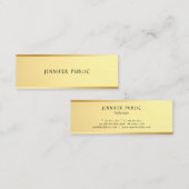 Eleganter, einfacher Design-Glamour Gold Template Mini Visitenkarte (Vorne/Hinten)