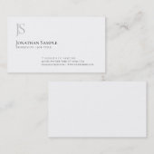 Eleganter einfacher Design Monogram Beruflich Chic Visitenkarte (Vorne/Hinten)