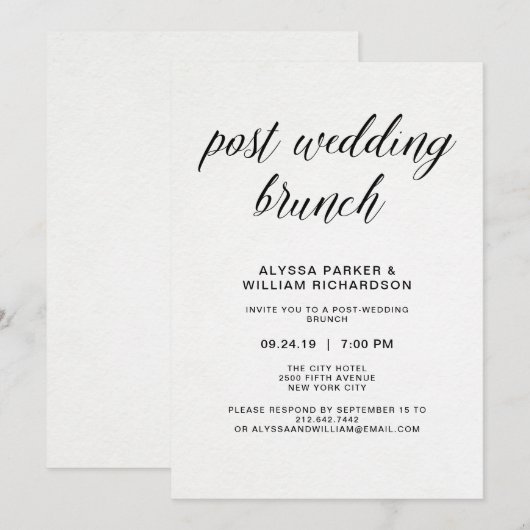 Eleganter einfacher einladung (Vorne/Hinten)