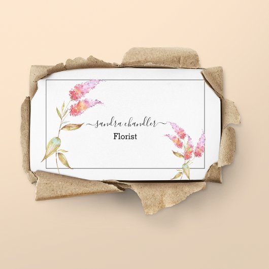 Eleganter Einfacher Florist Visitenkarte
