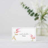 Eleganter Einfacher Florist Visitenkarte (Stehend Vorderseite)