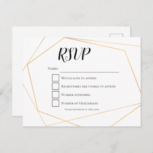 Eleganter einfacher geometrischer Rahmen für die H Postkarte (Vorne/Hinten)