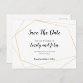 Eleganter einfacher geometrischer Rahmen mit golde Postkarte (Vorne/Hinten)