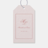 Eleganter einfacher Gepäckanhänger Pink Monogram Geschenkanhänger (Rückseite)