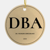 Eleganter einfacher Gold DBA-Abschluss Keramik Ornament (Vorne)