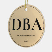 Eleganter einfacher Gold DBA-Abschluss Keramik Ornament (Links)