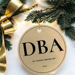 Eleganter einfacher Gold DBA-Abschluss Keramik Ornament