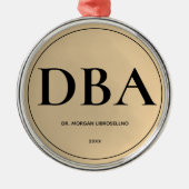 Eleganter einfacher Gold DBA-Abschluss Ornament Aus Metall (Vorne)