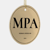 Eleganter, einfacher Gold MPA-Abschluss Keramik Ornament (Rechts)