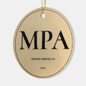 Eleganter, einfacher Gold MPA-Abschluss Keramik Ornament (Links)