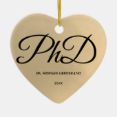 Eleganter einfacher Gold PhD Name Abschluss Keramik Ornament (Vorne)