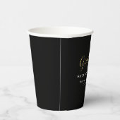 Eleganter, einfacher Gold Script-Abschluss Black Pappbecher (Rechts)