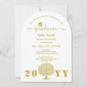 Eleganter, einfacher Goldener Abschluss Einladung (Vorderseite)