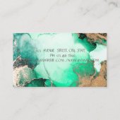 Eleganter einfacher Goldrahmen, grüner Marmor Visitenkarte (Rückseite)