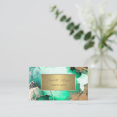 Eleganter einfacher Goldrahmen, grüner Marmor Visitenkarte (Stehend Vorderseite)