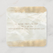 Eleganter einfacher Goldrausch Schlaganfall, weiße Quadratische Visitenkarte (Rückseite)