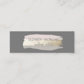 Eleganter, einfacher Grau, Pinselstrich Mini Visitenkarte (Vorderseite)