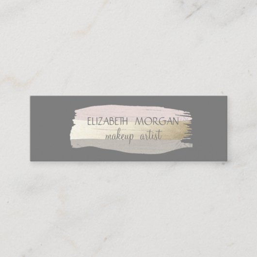 Eleganter, einfacher Grau, Pinselstrich Mini Visitenkarte (Vorderseite)