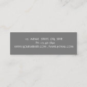 Eleganter, einfacher Grau, Pinselstrich Mini Visitenkarte (Rückseite)