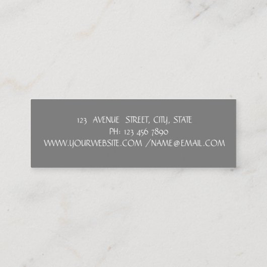 Eleganter, einfacher Grau, Pinselstrich Mini Visitenkarte (Rückseite)
