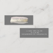 Eleganter, einfacher Grau, Pinselstrich Mini Visitenkarte (Vorne/Hinten)