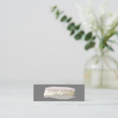 Eleganter, einfacher Grau, Pinselstrich Mini Visitenkarte (Stehend Vorderseite)