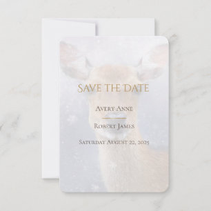 Eleganter einfacher Hirschschschnee Save The Date