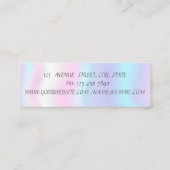 Eleganter einfacher, holografischer, silberer Glit Mini Visitenkarte (Rückseite)