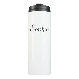 Eleganter einfacher Individuelle Name Thermosbecher