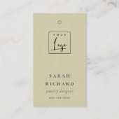 Eleganter einfacher Minimal-Kraft-White-Logo-Preis Visitenkarte (Vorderseite)