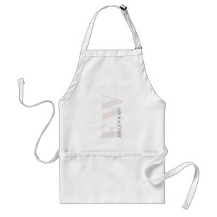 Eleganter einfacher Minimaler Blush Pink Monogram  Schürze