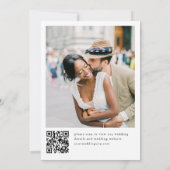 Eleganter einfacher Minimalistischer Hochzeitsstic Save The Date (Rückseite)