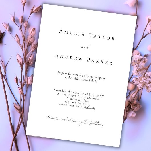 Eleganter einfacher Minimalistischer QR-Code Hochz Einladung